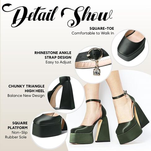 Goiphrri كعب منصة أسود للنساء مثير كتلة مكتنزة كعب مضخات أحذية النساء ساحة تو بيني المتسكعون للنساء أنيق أحذية عمل مريحة in Kuwait