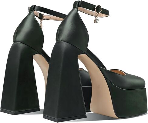 Goiphrri كعب منصة أسود للنساء مثير كتلة مكتنزة كعب مضخات أحذية النساء ساحة تو بيني المتسكعون للنساء أنيق أحذية عمل مريحة in Kuwait