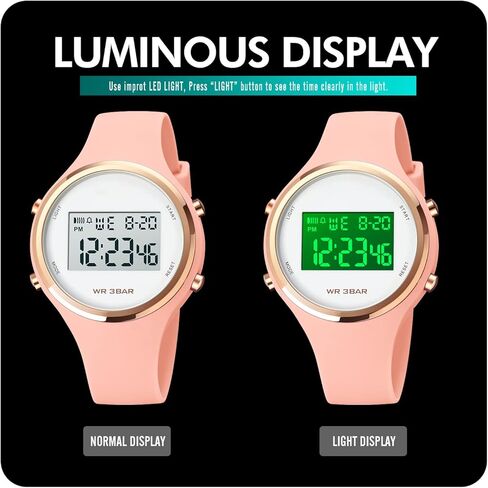 Gosasa Outdoor Sport Women Watches Fashion Ladies Casual Watch Calendar Week Display Alarm Waterproof Rubber Strap LED Digital Watch in Saudi Arabia