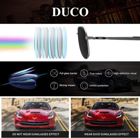DUCO نظارات شمسية أفياتور للرجال والنساء نظارات شمسية مستقطبة عتيقة بعدسات عاكسة بإطار معدني ظلال مصممة 3025K in Kuwait