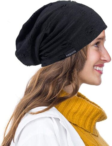 Ruphedy Men's Slouchy Beanie Summer Thin Hollow Long Oversized Skull Cap B301 in Kuwait