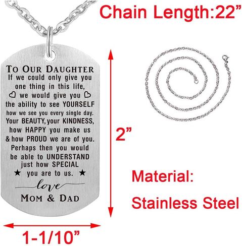 ABNTY Necklace for Daughter from Mom, To My Girl Gifts from Mom and Dad, Daughter Gifts for Christmas Valentine's Day in Kuwait