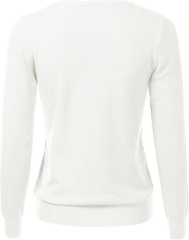 بلوفر نسائي من danibe بياقة دائرية وأكمام طويلة محبوك ناعم (S-XXL) in Kuwait