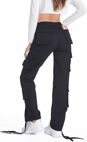 بنطال MYOURSA النسائي ذو الساق المستقيمة عالي الخصر ومقاس مريح Y2k مع جيوب in Kuwait