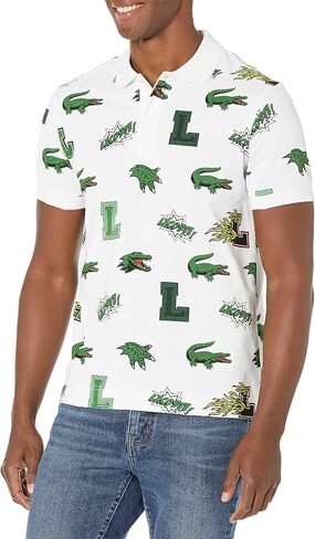 Lacoste Men's Holiday Regular Fit Crocodile Print Polo in Saudi Arabia