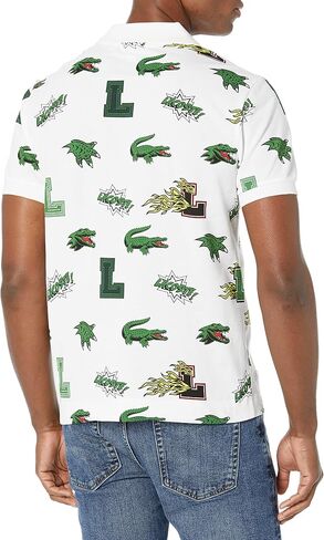 Lacoste Men's Holiday Regular Fit Crocodile Print Polo in Saudi Arabia