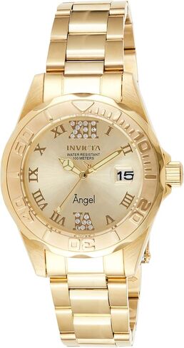 Invicta Women's Angel Analog Display Quartz Watch Stainless-Steel Strap, Gold/Silver, 18, (Model: 14396, 14397) in Saudi Arabia