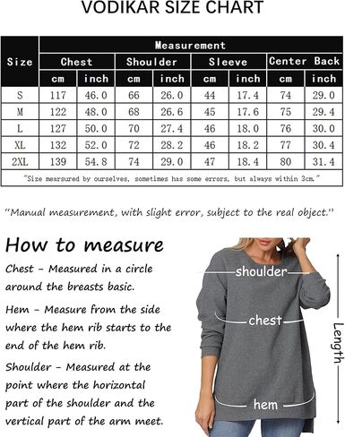 Vodikar Womens Oversized Waffle Knit Crewneck Sweatshirts Long Sleeve Side Slits Casual Pullover Sweatshirt Tops in Kuwait