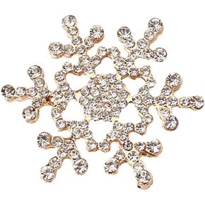 Rhinestone Snowflake Brooch Pins Winter Wedding Crystal Christmas Brooch Jewelry for Women in Kuwait