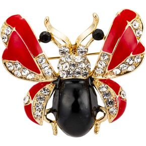 Knighthood Black and Red Gold Butterfly with Swarovski Detailing Brooch/Lapel Pin in Kuwait