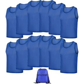 Sports Jerseys Mesh Pinnies Scrimmage Team Practice Vest for Kid for Teens and Adult (12 Jerseys)
