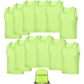Sports Jerseys Mesh Pinnies Scrimmage Team Practice Vest for Kid for Teens and Adult (12 Jerseys)