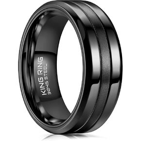 King Ring 8mm Basic Rings – Premium Super Polished Rings for Men, Mens Wedding Bands – Designed in USA