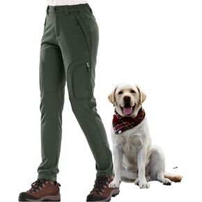 Womens Snow Pants Winter Waterproof Pants Outdoor Soft Shell Fleece Linded Cargo Ski Hiking Pants