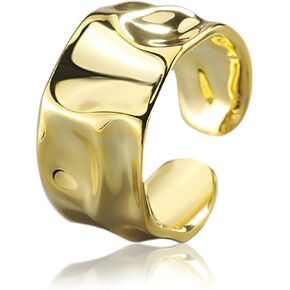 WPPHXY 14K Gold Plated Open Ring Adjustable Chunky Statement Rings for Women Men Minimalist Jewelry Gift in Kuwait