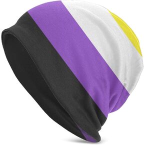 قبعة شتوية بعلم فخر غير ثنائي، قبعة جمجمة شتوية للرجال والنساء هدايا in Kuwait