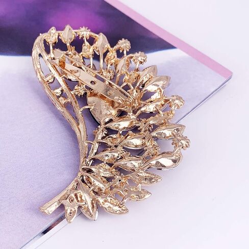 SELOVO Rhinestone Crystal Big Large Brooch Pin Jewerly Accessory Gold Tone in Saudi Arabia