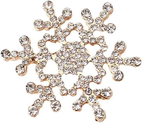 Rhinestone Snowflake Brooch Pins Winter Wedding Crystal Christmas Brooch Jewelry for Women in Kuwait