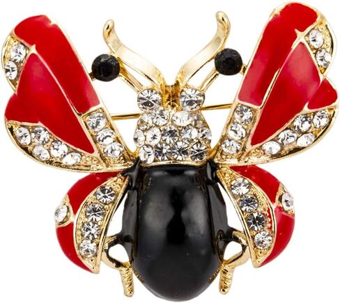 Knighthood Black and Red Gold Butterfly with Swarovski Detailing Brooch/Lapel Pin in Kuwait