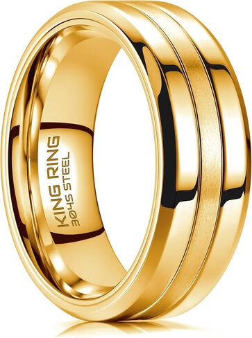 خواتم King Ring الأساسية مقاس 8 مم - خواتم ممتازة مصقولة للغاية للرجال، وأساور زفاف للرجال - مصممة في الولايات المتحدة الأمريكية in Kuwait
