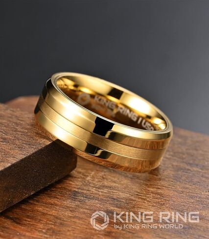 خواتم King Ring الأساسية مقاس 8 مم - خواتم ممتازة مصقولة للغاية للرجال، وأساور زفاف للرجال - مصممة في الولايات المتحدة الأمريكية in Kuwait