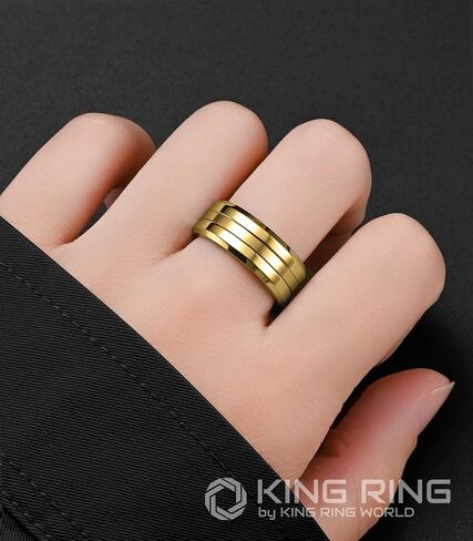 خواتم King Ring الأساسية مقاس 8 مم - خواتم ممتازة مصقولة للغاية للرجال، وأساور زفاف للرجال - مصممة في الولايات المتحدة الأمريكية in Kuwait
