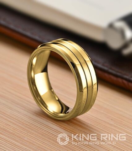 خواتم King Ring الأساسية مقاس 8 مم - خواتم ممتازة مصقولة للغاية للرجال، وأساور زفاف للرجال - مصممة في الولايات المتحدة الأمريكية in Kuwait