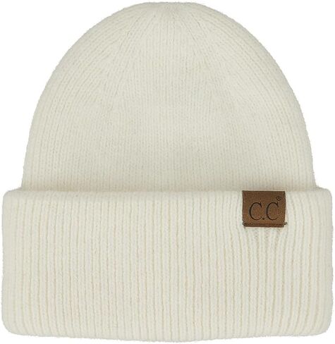 C.C Fuzzy Beanie for Women Unisex - Acrylic Stretchable Soft Warm Knit Winter Skully Hat in Saudi Arabia