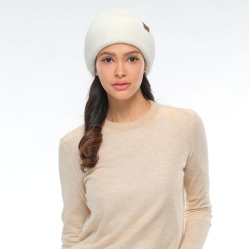 C.C Fuzzy Beanie for Women Unisex - Acrylic Stretchable Soft Warm Knit Winter Skully Hat in Saudi Arabia