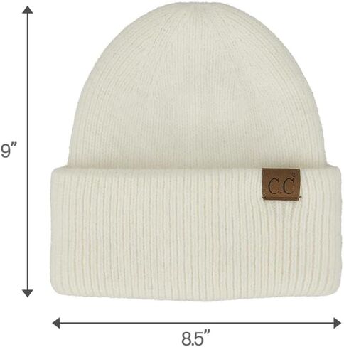 C.C Fuzzy Beanie for Women Unisex - Acrylic Stretchable Soft Warm Knit Winter Skully Hat in Saudi Arabia