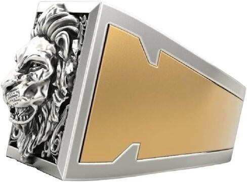 خاتم الأسد للرجال، خاتم رأس أسد فايكنغ نورديك، خاتم مقصورة سرية، طبقة مزدوجة، مجموعة خاتم أسد، خاتم أسد حيوان الشرير الصخرة، خاتم أسد سلتيك عتيق، مجوهرات هدية عيد الأب in Kuwait