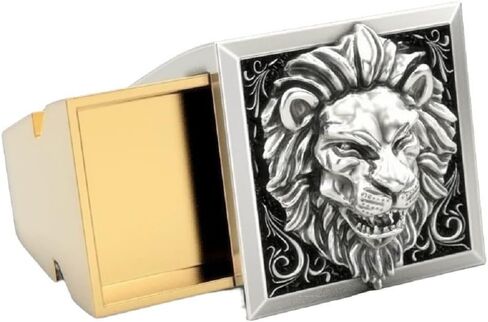 خاتم الأسد للرجال، خاتم رأس أسد فايكنغ نورديك، خاتم مقصورة سرية، طبقة مزدوجة، مجموعة خاتم أسد، خاتم أسد حيوان الشرير الصخرة، خاتم أسد سلتيك عتيق، مجوهرات هدية عيد الأب in Kuwait