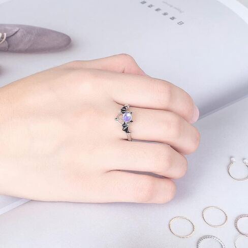 HEIMAXING Angel Devil Moonstone Couple Rings Matching Rings Open Adjustable Promise Rings Gift for Her Him in Kuwait