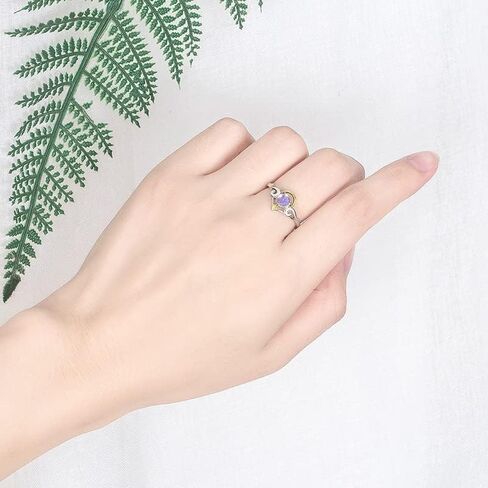 HEIMAXING Angel Devil Moonstone Couple Rings Matching Rings Open Adjustable Promise Rings Gift for Her Him in Kuwait