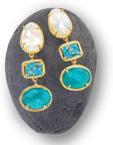 Ross-Simons Multi-Gemstone Drop Earrings in 18kt Gold Over Sterling in Saudi Arabia