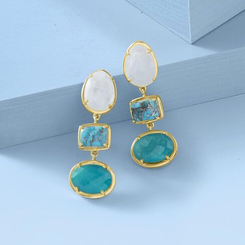 Ross-Simons Multi-Gemstone Drop Earrings in 18kt Gold Over Sterling in Saudi Arabia