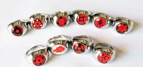 DUOAMARE stainless steel anime obito tobi ring set cheap ring accessories cosplay for men in Kuwait