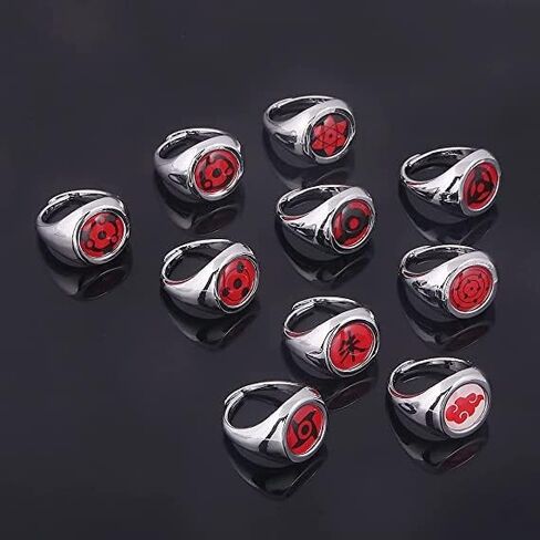 DUOAMARE stainless steel anime obito tobi ring set cheap ring accessories cosplay for men in Kuwait