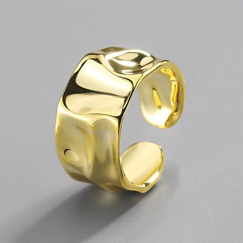 WPPHXY 14K Gold Plated Open Ring Adjustable Chunky Statement Rings for Women Men Minimalist Jewelry Gift in Kuwait