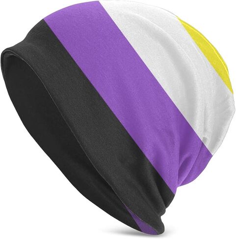 قبعة شتوية بعلم فخر غير ثنائي، قبعة جمجمة شتوية للرجال والنساء هدايا in Kuwait