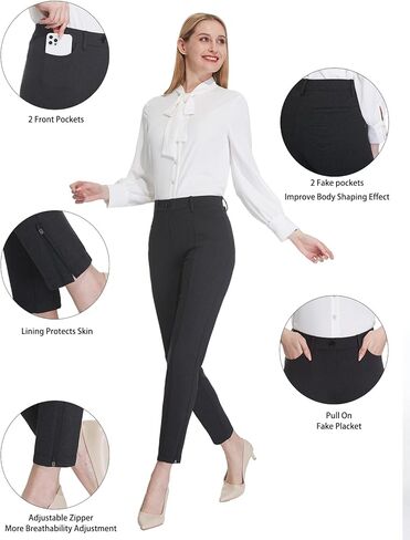 تاباتا سروال نسائي مفتوح الكاحل نحيف صغير/عادي/طويل الطول بنطلون عمل غير رسمي للمكتب 26 بوصة/28 بوصة/30 بوصة درزة داخلية in Kuwait