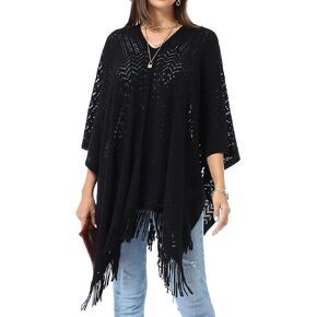 Soul Young Knitted Poncho Sweater for Women Ladies Pullover Wraps Cozy Topper shawl Cape in Kuwait