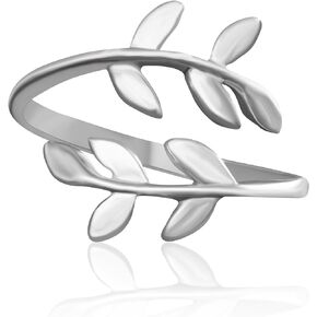 ONDAISY Matte Color Bff Best Friends Bohemian Boho Jewelry Tree Flower Leaves Laurel Leaf Adjustable Band Ring