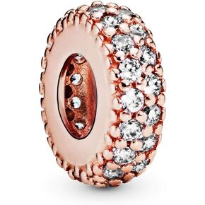 PANDORA Clear Sparkle Spacer Charm Bracelet Charm Timeless Bracelets - Stunning Women's Jewelry - Gift for Women in Your Life - Made Rose & Cubic Zirconia in Saudi Arabia