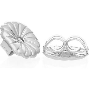 14k White Gold Earring Back Replacement Secure and Comfortable with Ear Locking Tension Grip Tight Nut (Small)