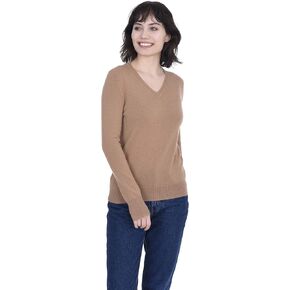 Cashmeren V Neck Sweater 100% Cashmere Long Sleeve Pullover for Women in Kuwait