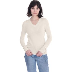 Cashmeren V Neck Sweater 100% Cashmere Long Sleeve Pullover for Women