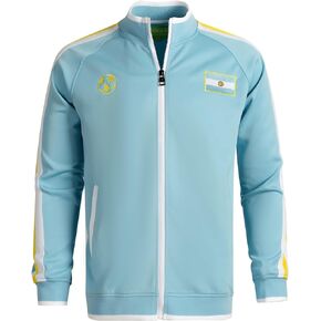 سترة Lvatr الرجالية لكرة القدم الأرجنتينية، زي تدريب اللاعبين بسحاب أزرق سماوي in Kuwait