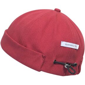 Docker Cap Brimless Hat for Men Women Beanie Rolled Cuff Retro Skullcap Miki Hat