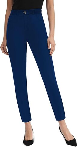 Houmous 29" Inseam Dress Pants for Women Stretchy Skinny Leg Work Slacks Pull On Casual Trousers in Kuwait